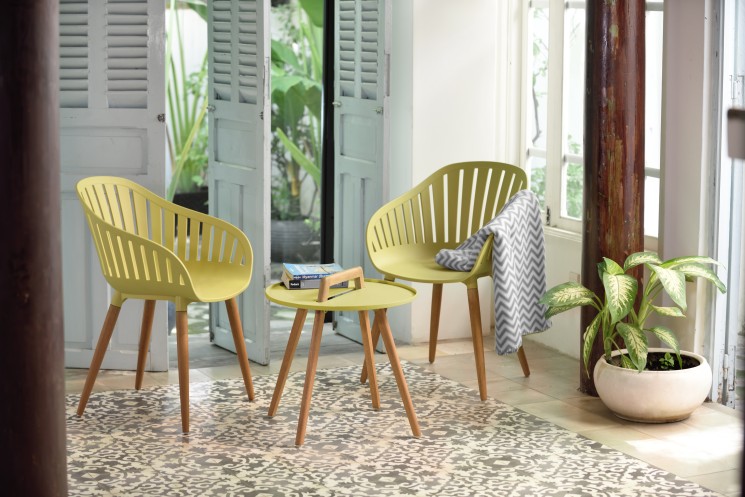 LifestyleGarden Nassau carver chair, Nassau side round table 50cm