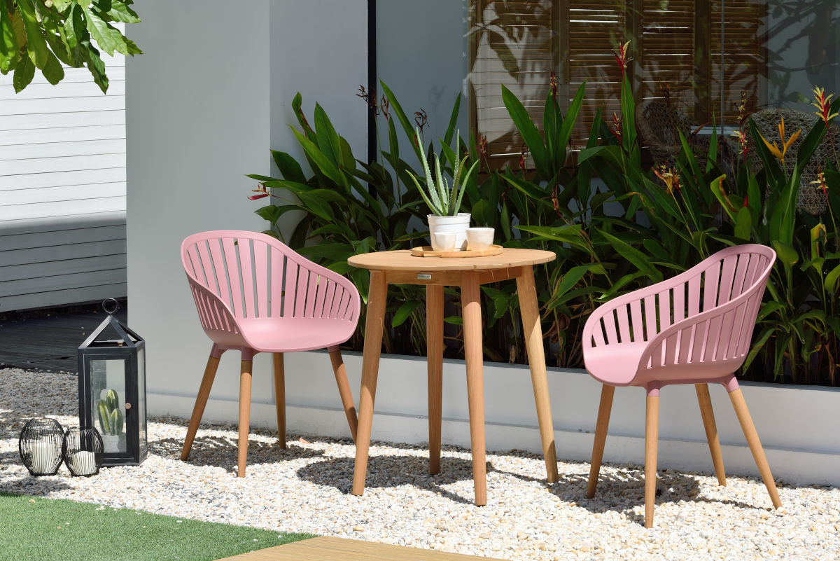 Pink outdoor bistro set discount